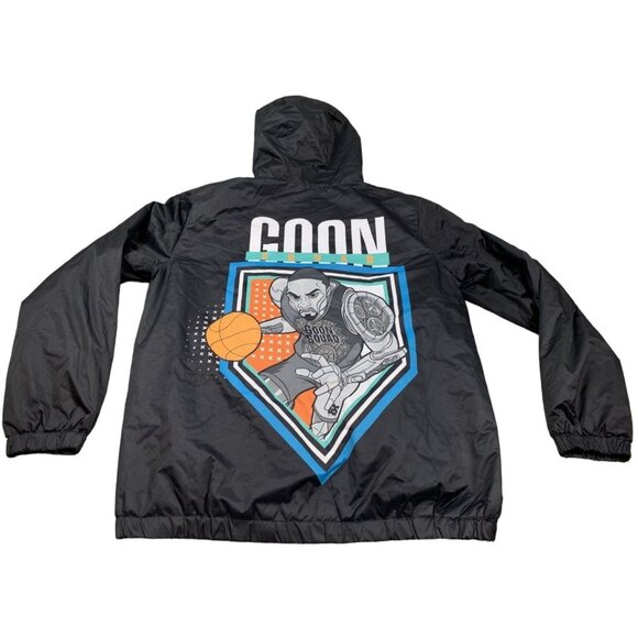 Looney Tunes Members Only Goon Squad Jacket Mens Large Black Hooded Windbreaker - Picture 2 of 16